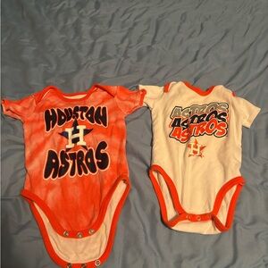 Houston Astros Baby Onesies Set